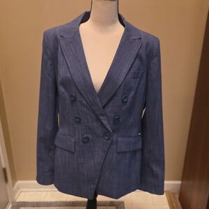 Women's Blue Double-Breasted Blazer